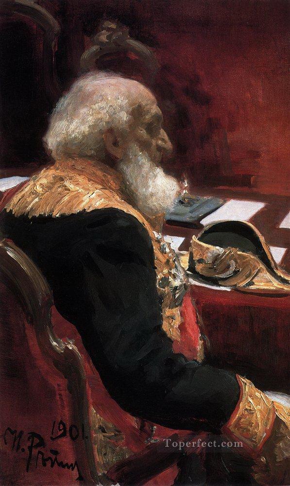 portrait of the honorary member of the academy of sciences and academy of arts p p semenov tian Ilya Repin Oil Paintings